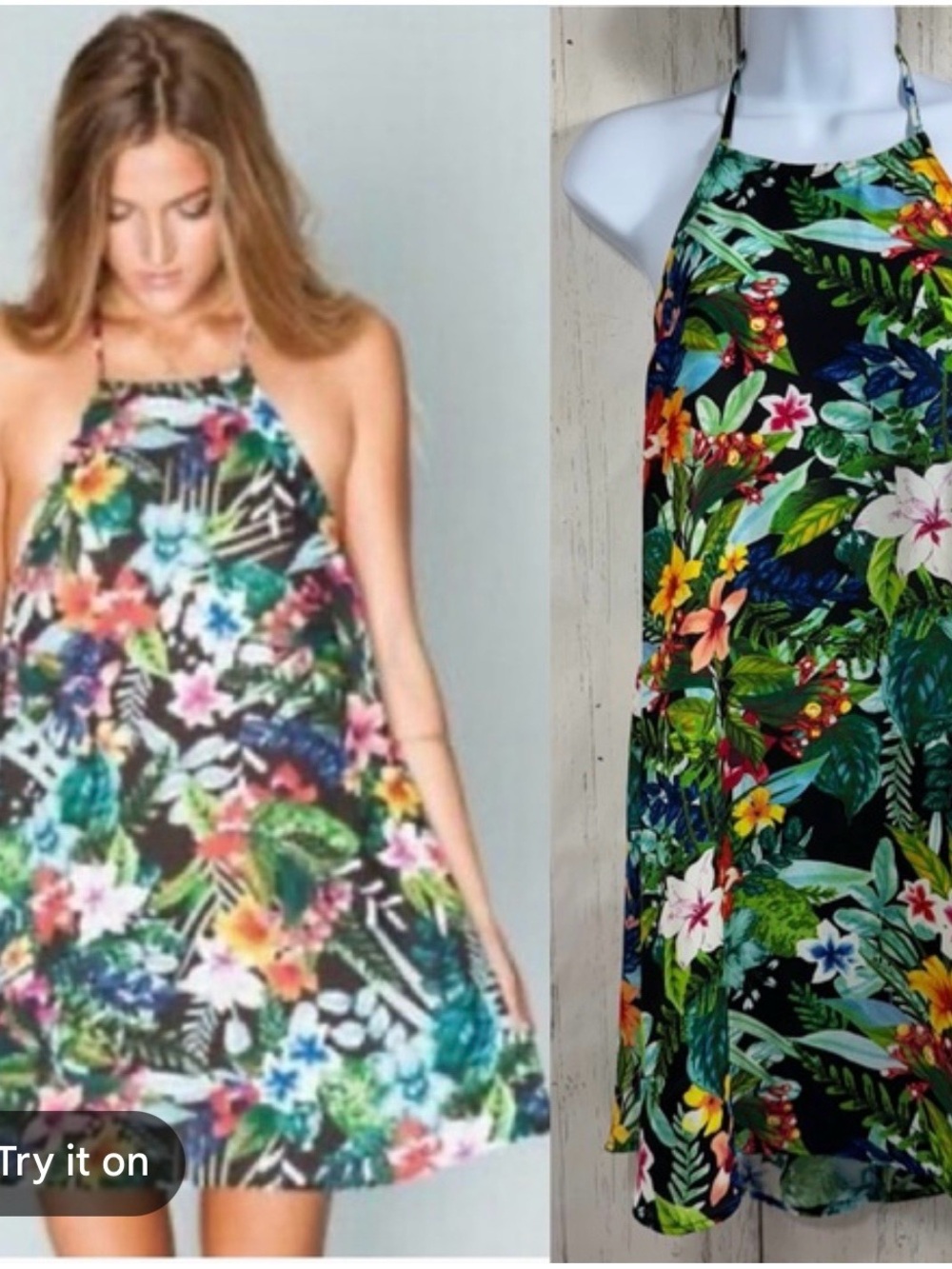 Show me your mumu Tropical Floral Halter Dress